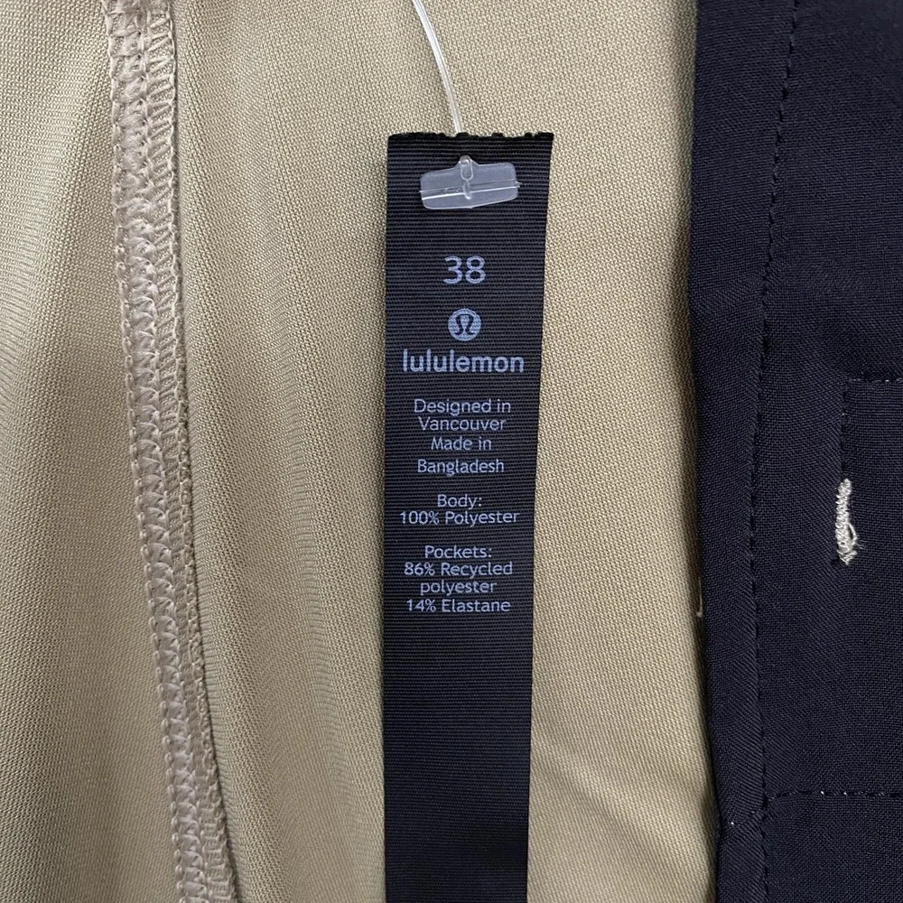 Lululemon Commission Pants Mens 38x32 Beige Stretch Chino Golf Office Work Taper